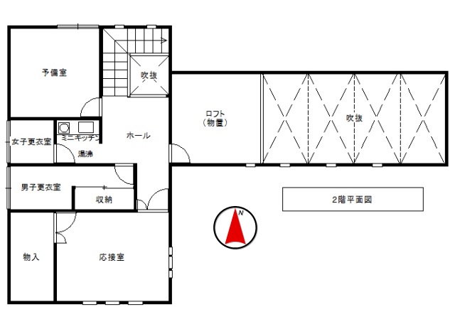 軽井沢戸建2階平面図